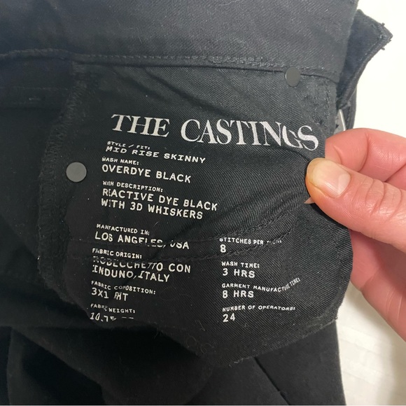 Aritzia The Castings Mid Rise Skinny Jean Black size 25 - Picture 13 of 16